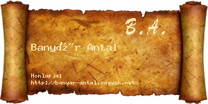 Banyár Antal névjegykártya